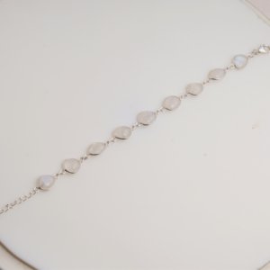 Natural Rainbow Moonstone Classic Bracelet 925 Sterling Silver Adjustable Link Gemstone Jewelry Minimalist Dainty <b>Gift</b> For Her - Product Image 5