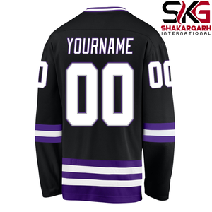 Maillot de hockey rouge personnalisé avec nom et numéro, uniforme de sport à manches longues pour équipe - Product Image 4