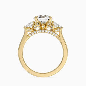 แหวนหมั้นเพชรสามเม็ดทรงพฤกษศาสตร์ - Product Image 1