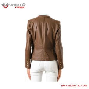 แจ็กเก็ตแบรนโดหนังระบายอากาศสำหรับผู้หญิงเสื้อผ้าขี่มอเตอร์ไซค์สำหรับฤดูหนาวขนาดพิเศษผลิตตามสั่ง - Product Image 6