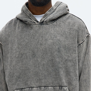 Manufacturer's Heavyweight 100% Cotton Solid <b>Material</b> Men's Oversized <b>Denim</b> Pullover Hoodie For Sale - Product Image 3