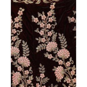 ชุดเลเฮนกาโชลีงานแต่งงานสีมารูนแบบกึ่งสำเร็จรูป ปักลายสวยงาม โดย Zeel Clothing - Product Image 1