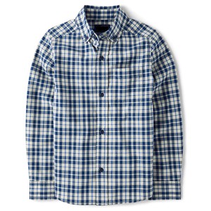 Chemise décontractée pour homme à manches longues, bleu à carreaux, col boutonné, en popeline, anti-plis, haute qualité, collection printemps - Product Image 3