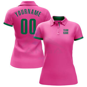 Custom <b>Pink</b> Kelly Green Performance Golf <b>Polo</b> <b>Shirt</b> Breathable Moisture-Wicking Athletic <b>Polo</b> <b>for</b> <b>Men</b> and Women - Product Image 2