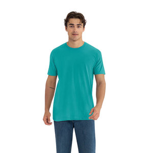 T-shirt unisexe For Level Apparel 3600 100% coton, coupe classique, impression de logo personnalisé sur le devant, couleur turquoise - Product Image 1