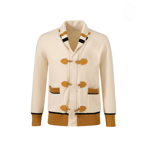 Cardigans en tricot premium Alpha Neutral pour hommes, logo personnalisé, vêtements universitaires, fraternité, collège, école, vente en gros, OEM, ODM - Product Image 1
