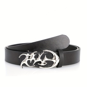 Cinturón de Cuero Negro Personalizado al por Mayor con Hebilla Metálica y Ojales |   Proveedor de Accesorios de Ropa Urbana B2B de Marca Privada - Product Image 2