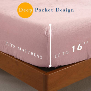 Wholesale High Quality 100% Linen 4-Piece <b>Waterproof</b> Plain Style Customizable Hotel Use Flat Fitted Sheet <b>Sets</b> - Product Image 5