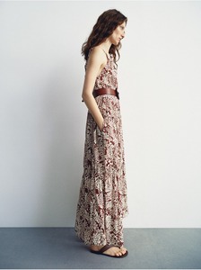 Luxury Women's Halter Neck Maxi Dress with Diamond Accents Sleeveless Beach Holiday Design Customized Floral Print Chiffon Dress - Product Image 5