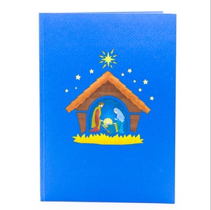 Carte pop-up 3D Maison de Noël, Carte de vœux 3D, Cartes de vœux 3D faites à la main, Cadeau de Nouvel An, Carte de vœux en papier artisanal 3D - Product Image 5