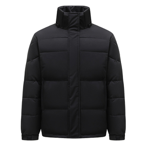 Chaqueta Bomber Personalizada para Hombre con Cuello Alto, Acolchada, Abrigo de Invierno Resistente al Viento, Chaqueta de Plumón para Exteriores, Chaqueta Negra Acolchada para Hombre - Product Image 6
