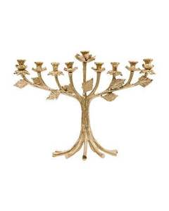 Nouvelle Ménorah en aluminium finition dorée pour la maison, les villas, éclairage de table, utilisation décorative, porte-bougie Hanouka. - Product Image 4