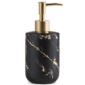 Dispensador de Jabón Cuadrado de Lujo en Madera de Ébano |   Decoración para el Hogar Hecha a Mano con Acabado de Mármol Negro Dorado Premium, Venta al Por Mayor - Product Image 2