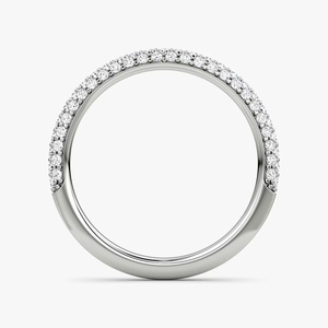 Lab Grown Diamond Three Row <b>Dome</b> Wedding Band <b>Ring</b> - Product Image 2