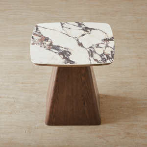 Large Premium <b>Solid</b> <b>Wooden</b> Marble <b>Top</b> Coffee Table – Contemporary Living Room Furniture Piecepe Living Room - Product Image 2