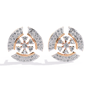 Boucles d'oreilles élégantes en argent sterling avec diamants de laboratoire, design unique et étincelant, plaqué rhodium, bijoux de luxe pour le quotidien des femmes - Product Image 1