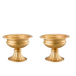 Set di 10 Vasi Metallici Dorati Alti 16cm/6,3FT per Composizioni Floreali, Supporto Espositivo per Tavoli da Festa e Centrotavola Matrimoniali - Product Image 6