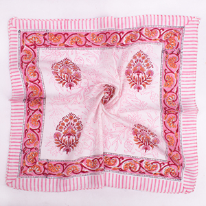 Authentic Jaipur Hand Block Printed Bandana 53X53CM Cotton Scarf Traditional Square Fashionable Colourful Eco Friendly <b>Wrap</b> - Product Image 6