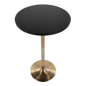Tavolo da Pranzo o da Bar Regolabile in Metallo Oro Pebble e Legno Nero, Stile Contemporaneo/Glamour - Product Image 2