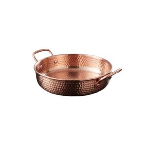 Handmade Hammered Copper Fry <b>Pan</b> <b>Small</b> Shallow Cookware with Double Handles Restaurant Tableware - Product Image 1