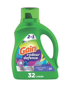 Lessive en poudre Gain Eco-Friendly Odor Defense 194 fl oz, parfum Super Fresh Blast, jetable pour 134 lavages, cuisine et salle de bain - Product Image 2