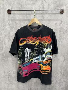<b>Men's</b> <b>Black</b> Short Sleeve T-<b>Shirt</b> with Blue Graphic Print O-Neck Oversized <b>Fit</b> 100% Cotton Knitted graphic tshirt - Product Image 5