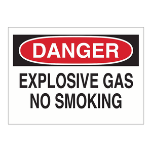 Panneau de signalisation de sécurité Brady Danger : Gaz explosifs, Interdiction de fumer, Zones à risque intérieures et extérieures - Product Image 3