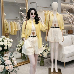 2 Piece Long Summer Hot <b>Set</b> Women's Clothing Solid Skinny Cotton Eco-Friendly Washable Customized Packaging Vietnam Manufacturer - Product Image 2