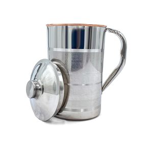 Jarra de Agua de Cobre Puro con Tapa para Beneficios Ayurvédicos para la Salud – Jarra de Cobre Puro 100% sin Costuras, Hecha a Mano - Product Image 2