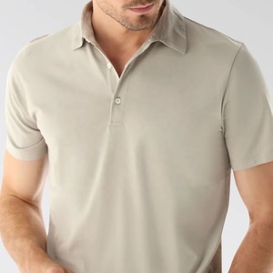 Polo à manches courtes gris clair pour homme, 100% coton tricoté, couleur unie, respirant, coupe classique, qualité supérieure, vente en gros - Product Image 6