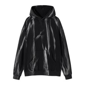 <b>Tie</b> <b>Dye</b> Green 100% Cotton Embroidered Hooded <b>Sweatshirt</b> Oversized Regular Sleeve Knitted Casual Pocket Men Winter Style - Product Image 3