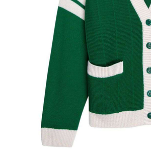 Pulls et cardigans décontractés à col en V, manches longues, vert et blanc, personnalisables en taille et logo, pour les sororités et les fraternités universitaires - Product Image 5