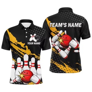 Custom Men's <b>Bowling</b> Polo Shirt 100% Polyester Short Sleeve Sublimation Print Team Name Personalized Casual Sport Style - Product Image 6