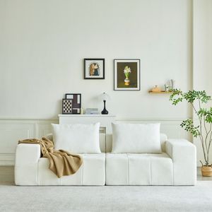 Modern Minimalist Style Imitation Schneier Grey <b>Sofa</b> with 2 <b>Pillows</b> for Living Room Apartment or Office - Product Image 5