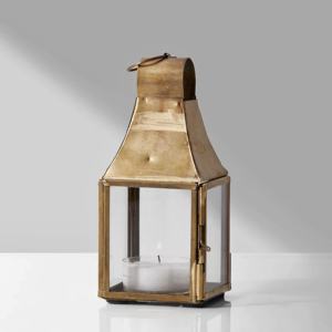 Rectangular Glass <b>Lantern</b> Set with <b>Brass</b> Frame for Home Decoration - Product Image 3