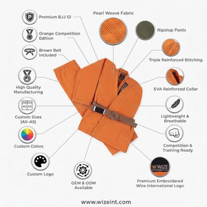 Uniforme de Jiu Jitsu Brasileño (BJJ) de Alta Calidad, Nuevo y en Oferta, Uniforme de Artes Marciales Mixtas (MMA) 100% Algodón 220g, Uniforme de Combate Duradero para Adultos con Logotipo Personalizado - Product Image 6