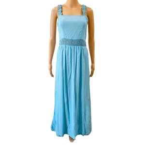 Elegante Linda dama Casual hasta el suelo patrón de puntos florales rayón sólido XS tamaño dulce verano moda tejido lavable Streetwear - Product Image 1