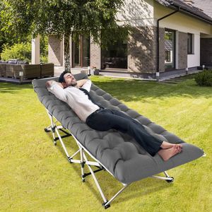 Lit de camping pliable portable avec matelas souple double face, capacité maximale de 440 lb, pour les voyages, le camping ou comme lit d'appoint - Product Image 3