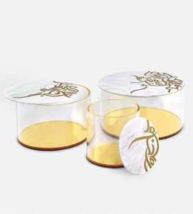 Caja de Almacenamiento de Aperitivos de Acrílico de Lujo con Tapa de Madera MOP Hecha a Mano, Organizador de Cocina Decorativo Premium - Product Image 4