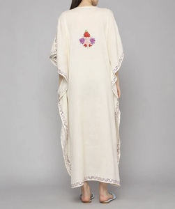 2026 Beautiful Dubai Modest Embroidery Handmade Breathable Anti-Wrinkle Women's Floor Length Polyester Wedding <b>Kaftan</b> - Product Image 6