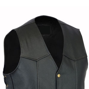 Gilet de moto sans manches en cuir véritable personnalisé pour homme, homologué CE, imperméable, respirant, protection pour la conduite 2026 - Product Image 5