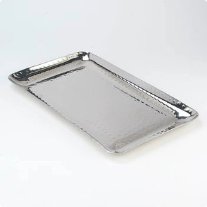 Bandejas Rectangulares de Metal para Servir Alimentos, Frutas y Postres, de Acero Inoxidable, Acabado Pulido de Lujo - Product Image 4