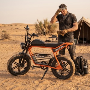 Bicicleta Eléctrica Naranja Resistente con Sistema de Doble Suspensión, Bicicleta de Neumáticos Anchos para Aventuras en <span class=keywords><strong>Dunas</strong></span> de Arena del Desierto - Product Image 4