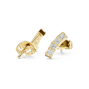 Boucles d'oreilles de fiançailles en or blanc 14 carats avec diamant rond cultivé en laboratoire pour femmes |   Nouveau diamant cultivé - Product Image 5