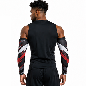 Mangas de compresión deportivas para hombre, personalizadas, atléticas, para fitness, correr, ciclismo, entrenamiento, transpirables, elásticas, protectoras y de soporte. - Product Image 4