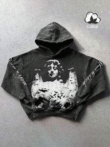 Sweat à capuche oversize délavé pour homme, style streetwear décontracté, idéal pour la gym, en tissu épais, pull à capuche hiver, prix abordable, vente en gros - Product Image 3