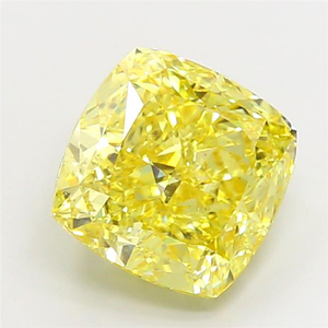 Diamant jaune vif élégant cultivé en laboratoire, choix brillant, bijoux de luxe, pierre précieuse en vrac taille coussin, certifié type CVD - Product Image 1