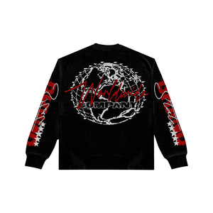 Your brand Logo DTF Long Sleeve T-Shirt Black Pink Print O-Neck Men's <b>Pullover</b> Cotton Fleece Sweatshirt For Men Crew Neck <b>Jumper</b> - Product Image 3
