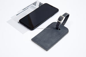 Custom logo Card Leather Holder Baggage Tag Airplane <b>Travel</b> Suitcase LLT-0094D - Product Image 4