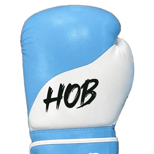 ถุงมือชกมวย HOB หนัง PU ถุงมือฝึกซ้อม ปิดด้วยเวลโคร ระบายอากาศได้ดี สำหรับทุกเพศ สีน้ำเงินขาว ถุงมือ Hit Me Star's - Product Image 5